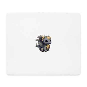 Mignon bébé dragon doré - Tapis de souris (format paysage) - blanc - Devant