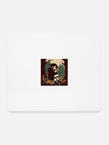 Goth Girl in the Woods - Mousepad (Querformat) - Weiß