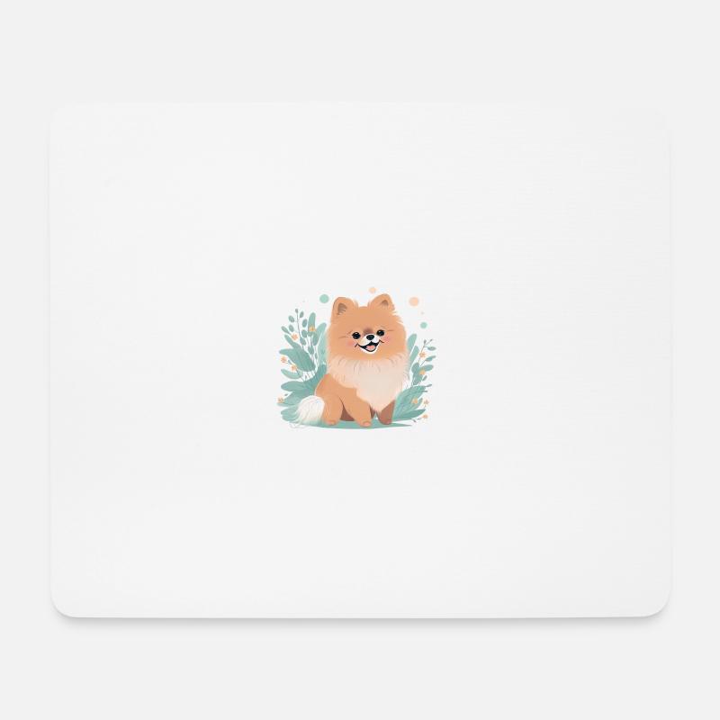 Pomeranian Zwergspitz Zeichnung - Mousepad (Querformat) - Weiß
