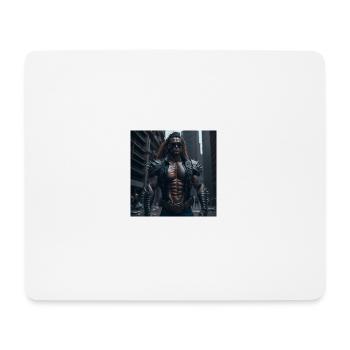 Future Cyberpunkt Warrior - Mousepad (Querformat) - Weiß - Vorne