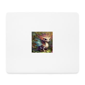 Vollansicht knuddeliger Baby Drache - Mousepad (Querformat) - Weiß - Vorne