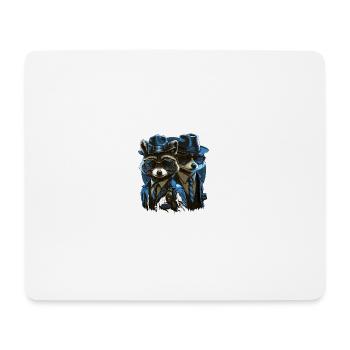Waschbären - Mousepad (Querformat) - Weiß - Vorne