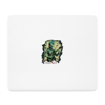 zombie with rock guitar - Mouse Pad (horizontal) - white - Front