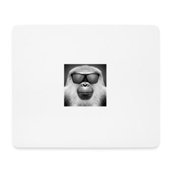 Affe mit Sonnenbrille - Mousepad (Querformat) - Weiß - Vorne