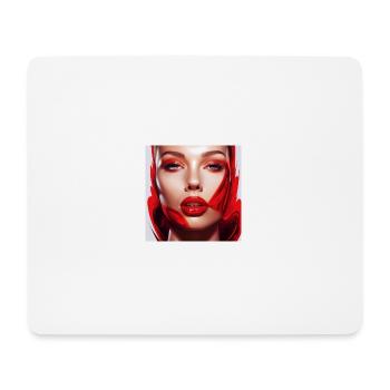 Femme sexy aux lèvres rouges - Tapis de souris (format paysage) - blanc - Devant