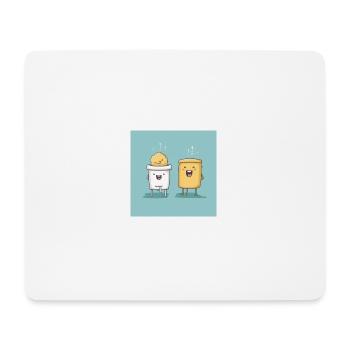 Tassen mit Nüssen - Mousepad (Querformat) - Weiß - Vorne