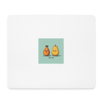 Orange und Birne - Mousepad (Querformat) - Weiß - Vorne