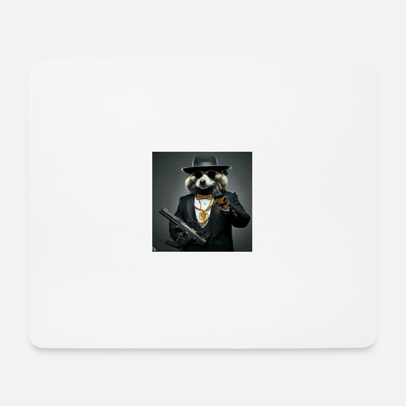 Gangster Raton laveur - Tapis de souris (format paysage) - blanc