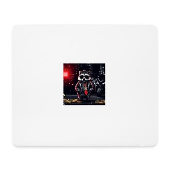 Gangster Waschbär - Mousepad (Querformat) - Weiß - Vorne