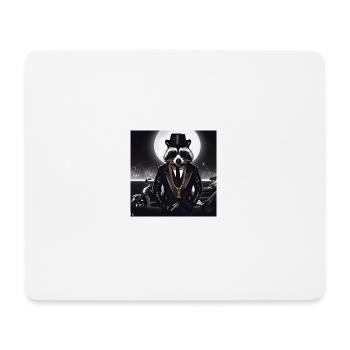 Gangster Waschbär - Mousepad (Querformat) - Weiß - Vorne