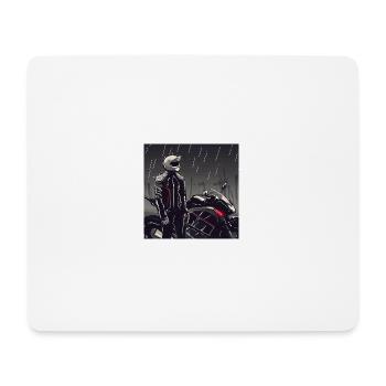 Motorrad Bleistiftzeichnung - Mousepad (Querformat) - Weiß - Vorne