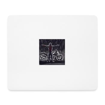 Motorcycle Pencil Drawing - Mouse Pad (horizontal) - white - Front