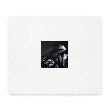 Motorrad Bleistiftzeichnung - Mousepad (Querformat) - Weiß - Vorne