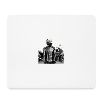 Motorrad Bleistiftzeichnung - Mousepad (Querformat) - Weiß - Vorne