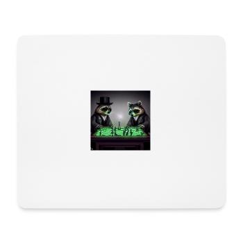 zwei Waschbären die Schach spielen - Mousepad (Querformat) - Weiß - Vorne