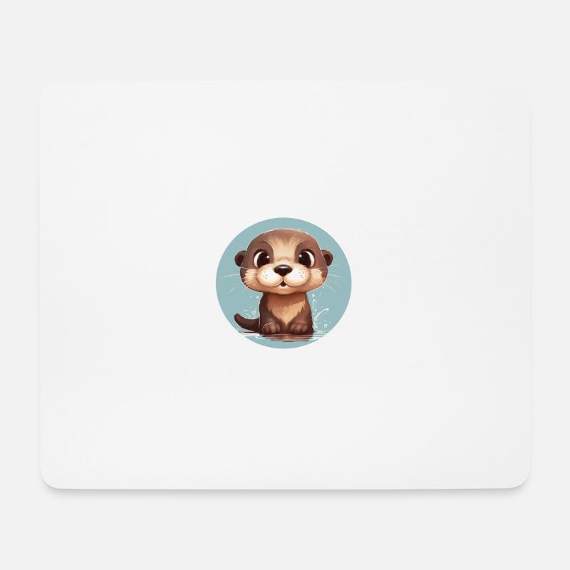 Baby Otter Design - Mousepad (Querformat) - Weiß
