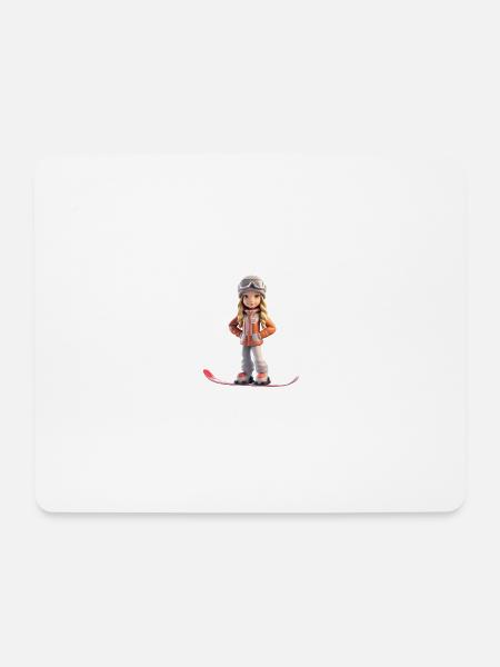 Snowboard Girl - Mousepad (Querformat) - Weiß