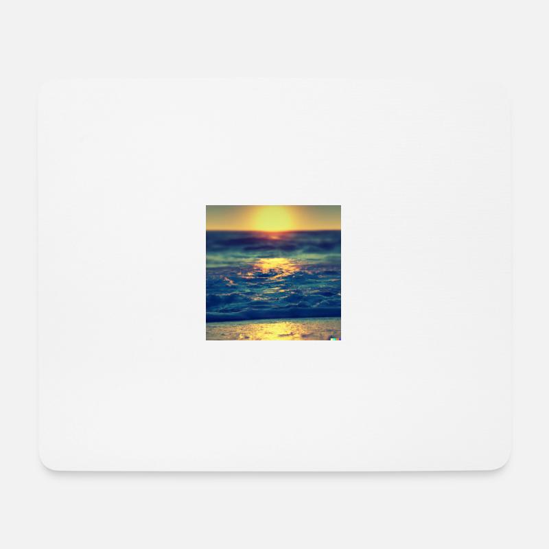 retro see sunset - Mousepad (Querformat) - Weiß