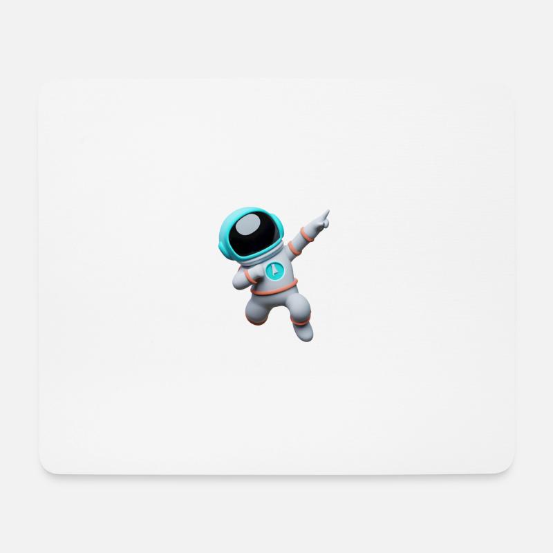 3D Astronaut - Mousepad (Querformat) - Weiß
