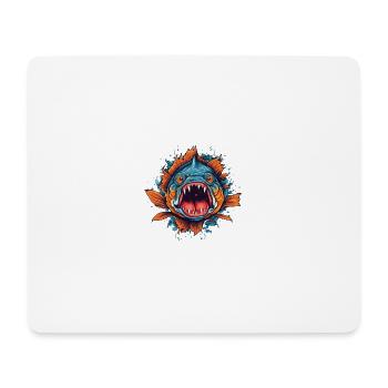 Fischkopf 3 - Mousepad (Querformat) - Weiß - Vorne