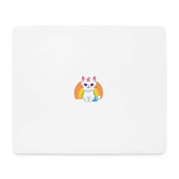 Regenbogen Katze - Mousepad (Querformat) - Weiß - Vorne