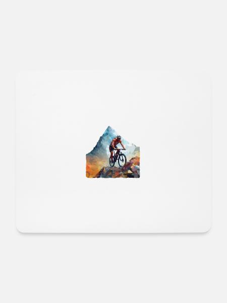 Mountain Bike - Mousepad (Querformat) - Weiß