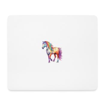 Buntes Pferd - Mousepad (Querformat) - Weiß - Vorne