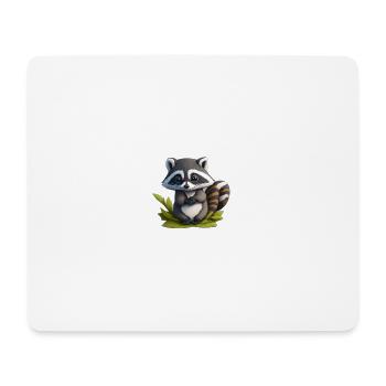 Petit raton laveur - Tapis de souris (format paysage) - blanc - Devant