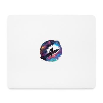 surfer on the galaxy - Mouse Pad (horizontal) - white - Front