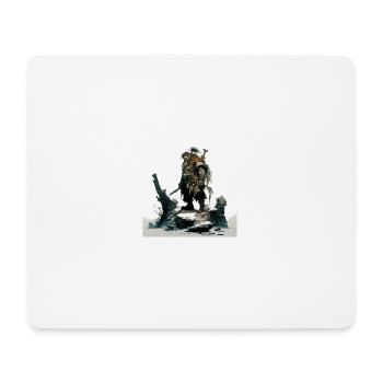 Zwergenkrieger - Mousepad (Querformat) - Weiß - Vorne