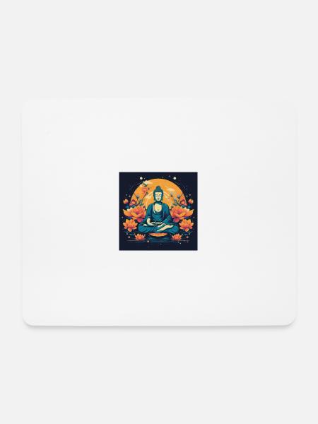 Buddha Artwork - Mousepad (Querformat) - Weiß