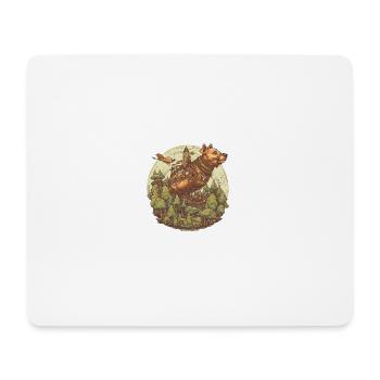 Steampunk airship dog - Mouse Pad (horizontal) - white - Front