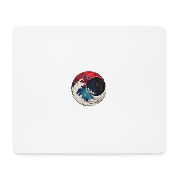 Erde Planet Wellen - Mousepad (Querformat) - Weiß - Vorne