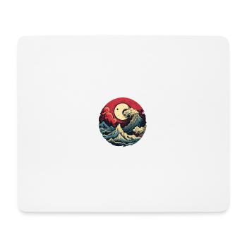 Ondes terrestres Lune - Tapis de souris (format paysage) - blanc - Devant