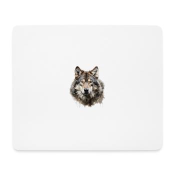 Wolf Portrait – Wildtier Alpen Design - Mousepad (Querformat) - Weiß - Vorne