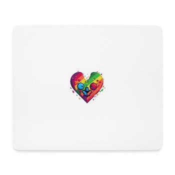 LGBTQIA+ Regenbogenherz - Mousepad (Querformat) - Weiß - Vorne