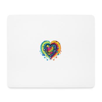LGBTQAI+ Community Support Regenbogen Herzen - Mousepad (Querformat) - Weiß - Vorne