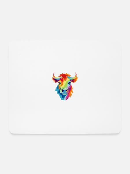 LGBTQAI+ Kuh, Animal Rights - Mousepad (Querformat) - Weiß