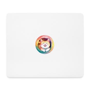 Katze - Mousepad (Querformat) - Weiß - Vorne
