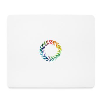 Regenbogenblätter. Einen Kreis im Aquarellstil bilden - Mousepad (Querformat) - Weiß - Vorne