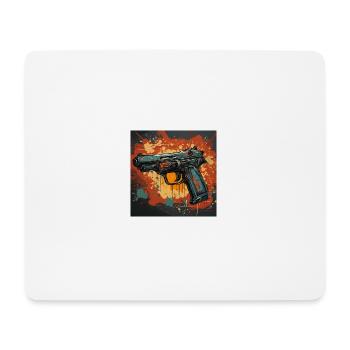 Kreide-Pistole - Mousepad (Querformat) - Weiß - Vorne