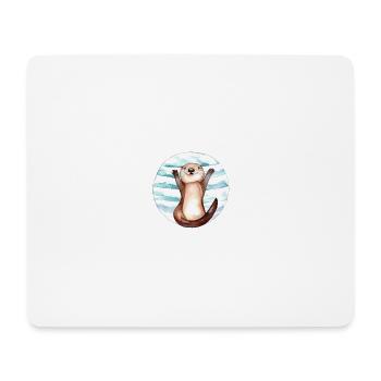 Otter im Kreis - Mousepad (Querformat) - Weiß - Vorne