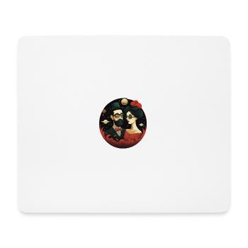 Stellar Gentleman & Lady - Tapis de souris (format paysage) - blanc - Devant