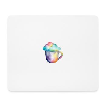 Rainbow coffee with a cloud - Mouse Pad (horizontal) - white - Front