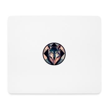 Geometrisch. Wolf auf buntem Hintergrund - Mousepad (Querformat) - Weiß - Vorne