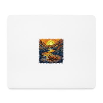 bever arms humor happy bobr beaver shirts rodent - Mousepad (Querformat) - Weiß - Vorne