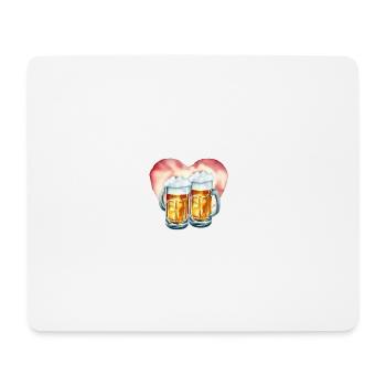 Bier-Liebe - Mousepad (Querformat) - Weiß - Vorne