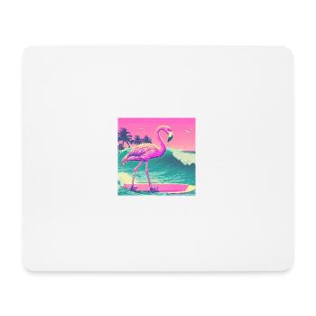 Surfen Flamingo Miami - Mousepad (Querformat) - Weiß - Vorne