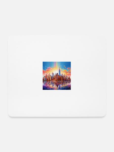 icecrusher New YorkSkyline Cartographic - Mousepad (Querformat) - Weiß