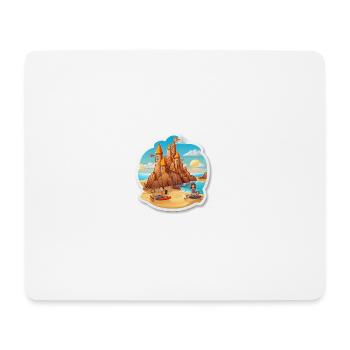 Beach Day Bliss Building Sandcastles With Family - Mousepad (Querformat) - Weiß - Vorne